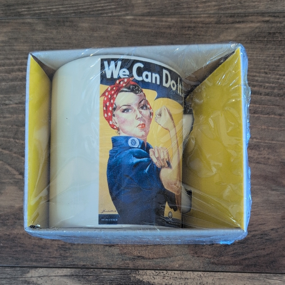 Smithsonian Rosie Riverter Vintage 'We Can Do It' 11oz Ceramic Coffee Mug NIB